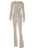 Hoodie Suit Sports Leisure Sexy Zip Long Sleeve Sweater And High Waist Long Pants Set Women's Clothing Viral Finds Hub