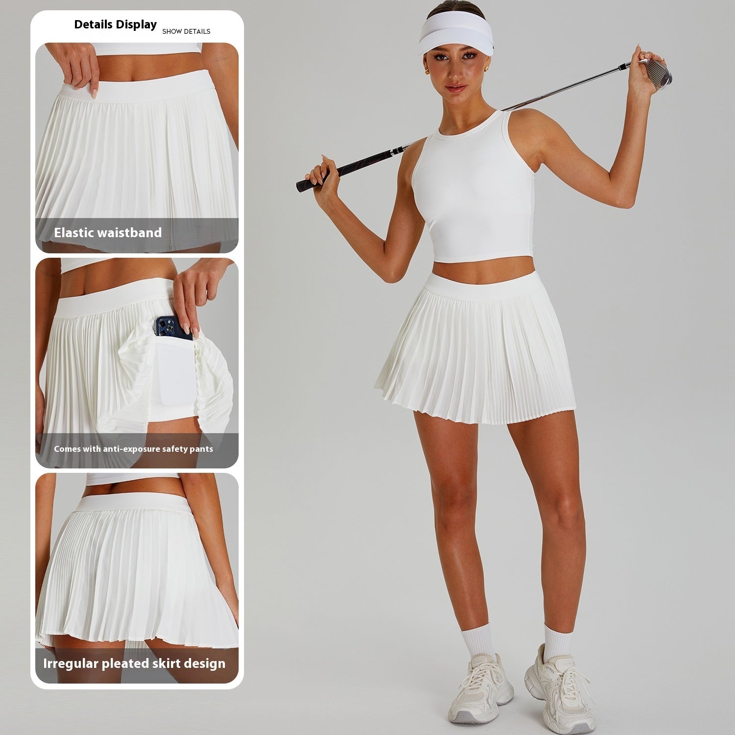 Anti-exposure Tennis Skirt Fitness Stitching Pleated Yoga Skirts Viral Finds Hub