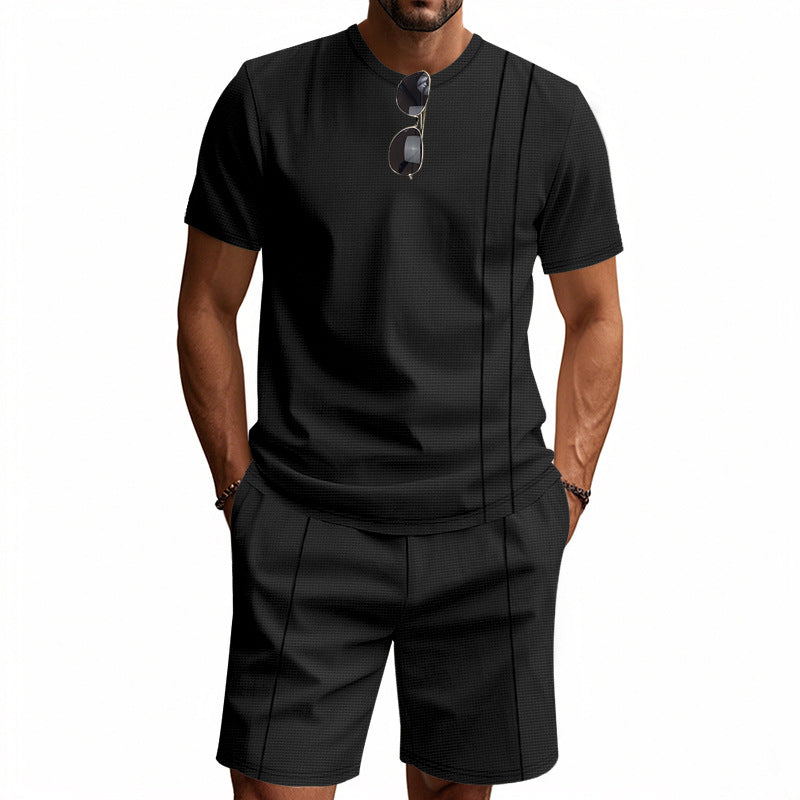 Men's Crew-Neck Short-Sleeve T-Shirt And Shorts Set Viral Finds Hub