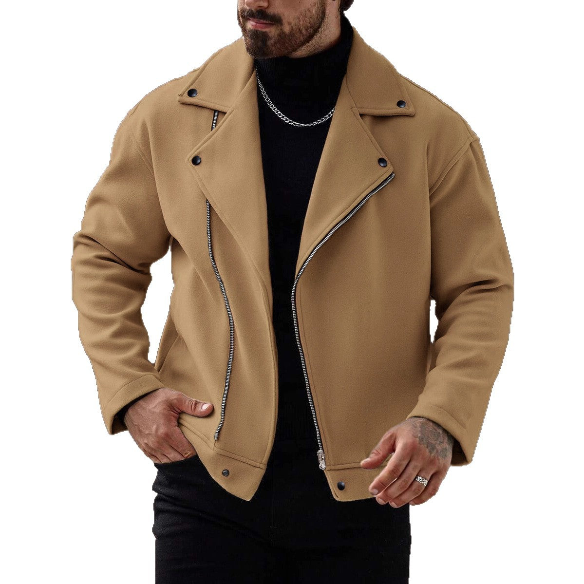 Men's Wool Coat Loose Casual Jacket Viral Finds Hub
