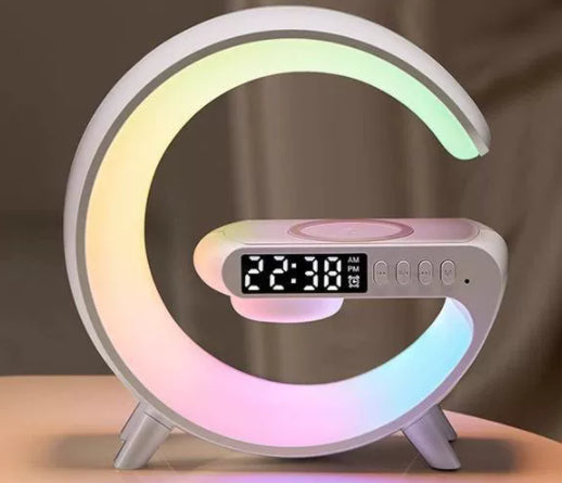 New Intelligent G Shaped LED Lamp Bluetooth Speake Wireless Charger Atmosphere Lamp App Control For Bedroom Home Decor Viral Finds Hub