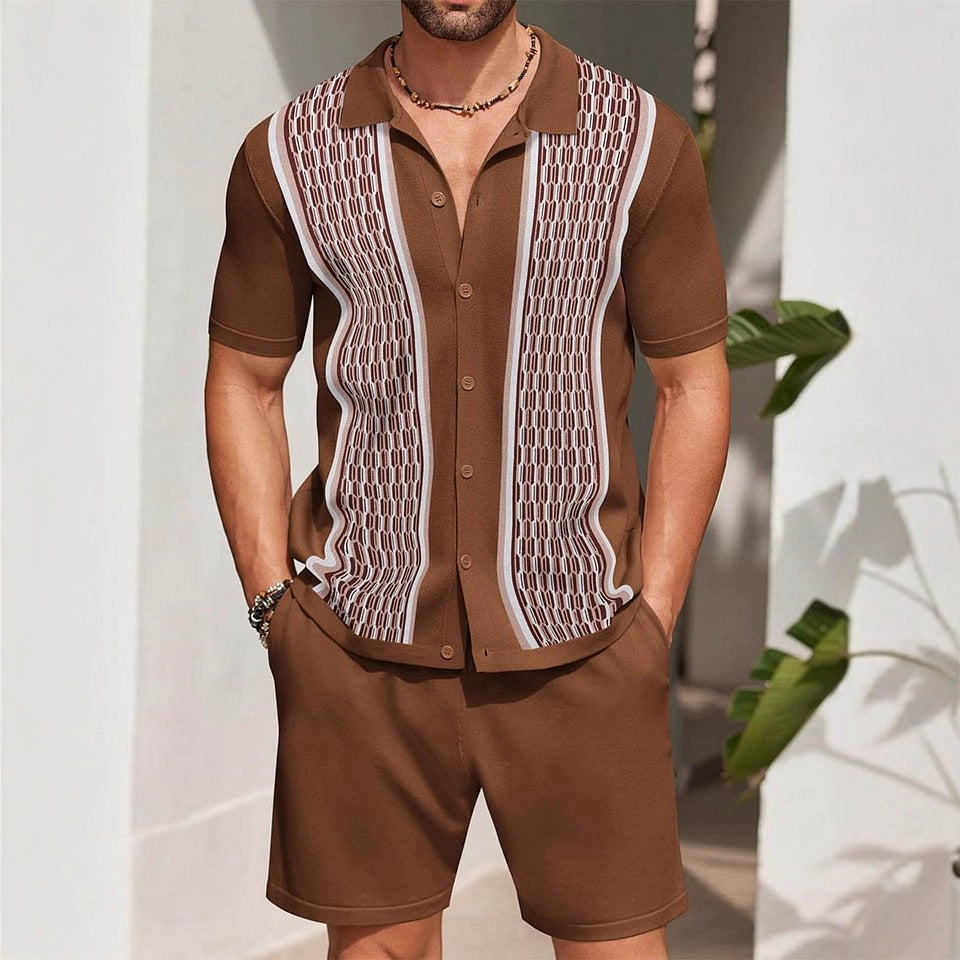 Men's Casual Loose-Fitting Short-Sleeve Shirt Two-Piece Set Viral Finds Hub