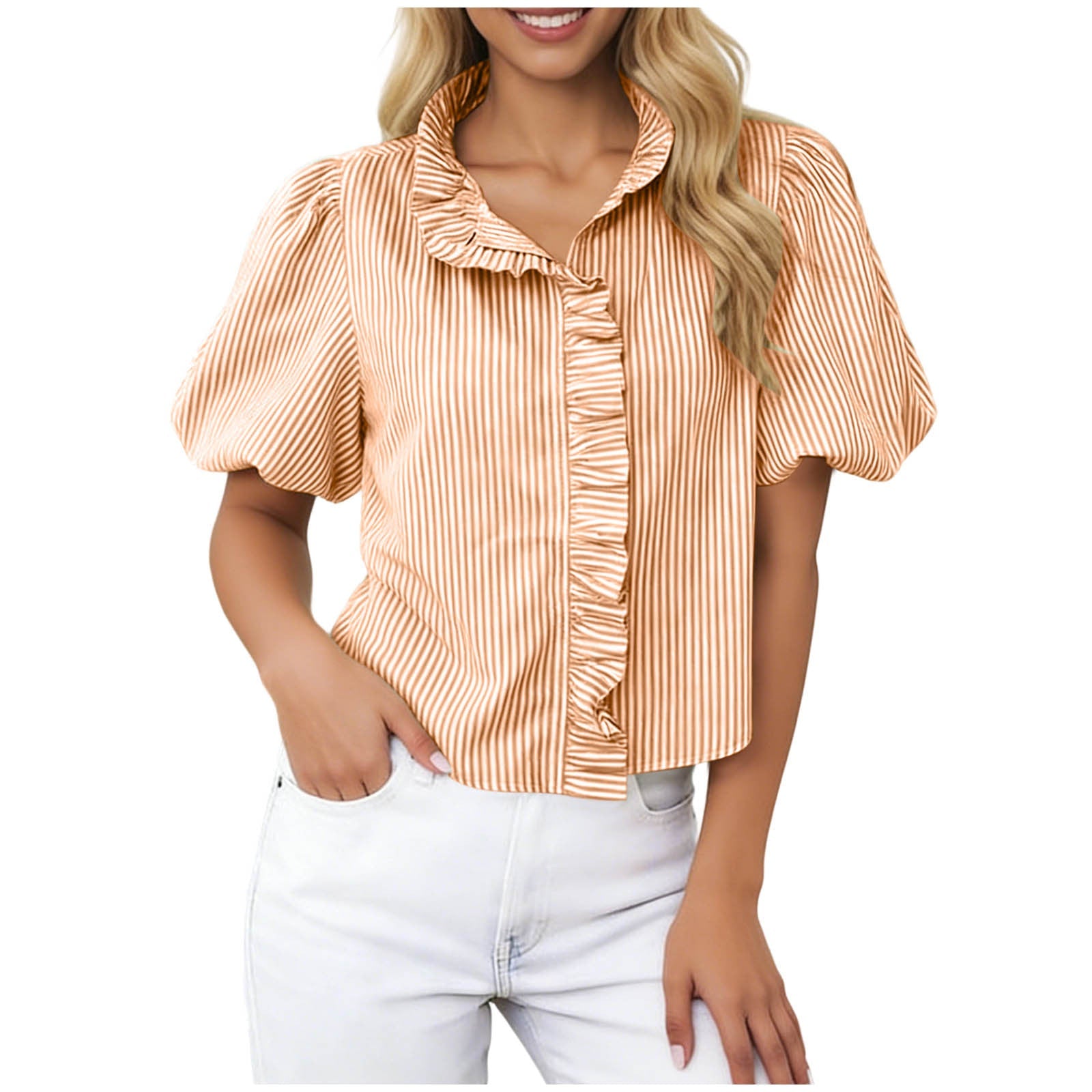 Striped Casual Yarn-Dyed Shirt For Women Viral Finds Hub