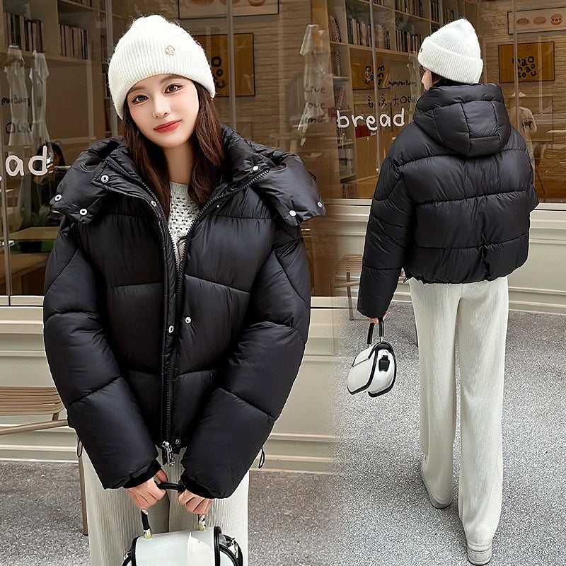 Elegant Fluffy Hooded Cotton Jacket Puffer Jacket Coat Warm Commute Viral Finds Hub