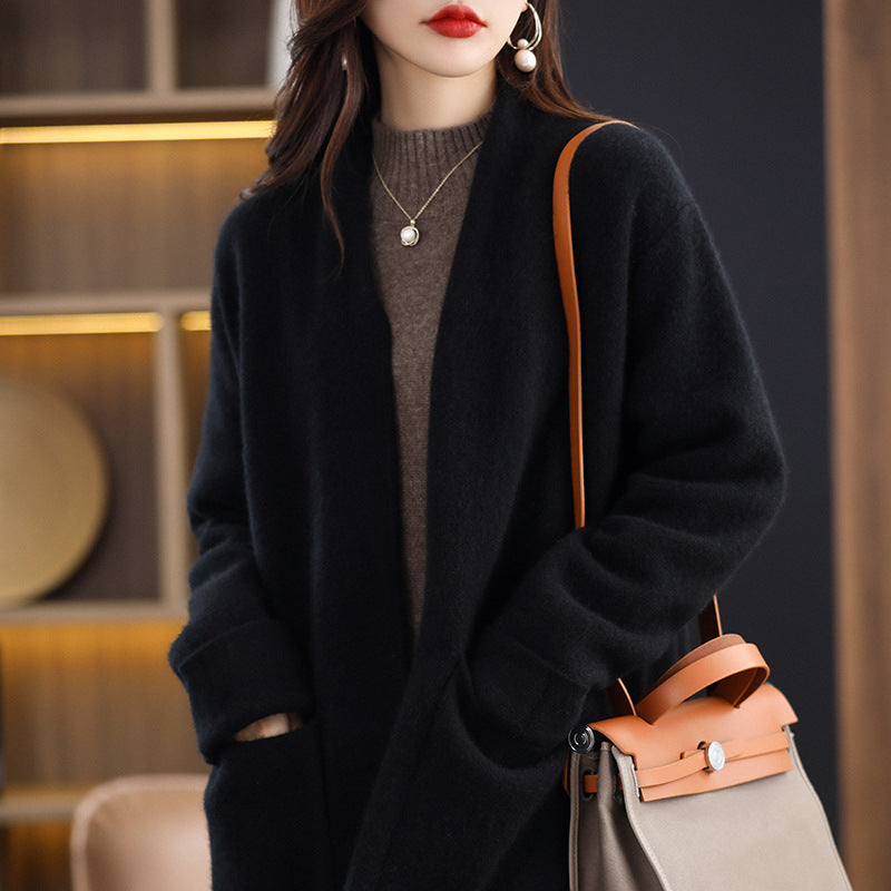 Fall Winter Fashion Mid-length Knitted Coat For Women Viral Finds Hub