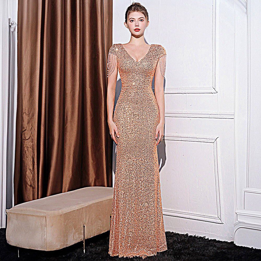 Sequined Slim Fit Slimming Long Dress Women Viral Finds Hub