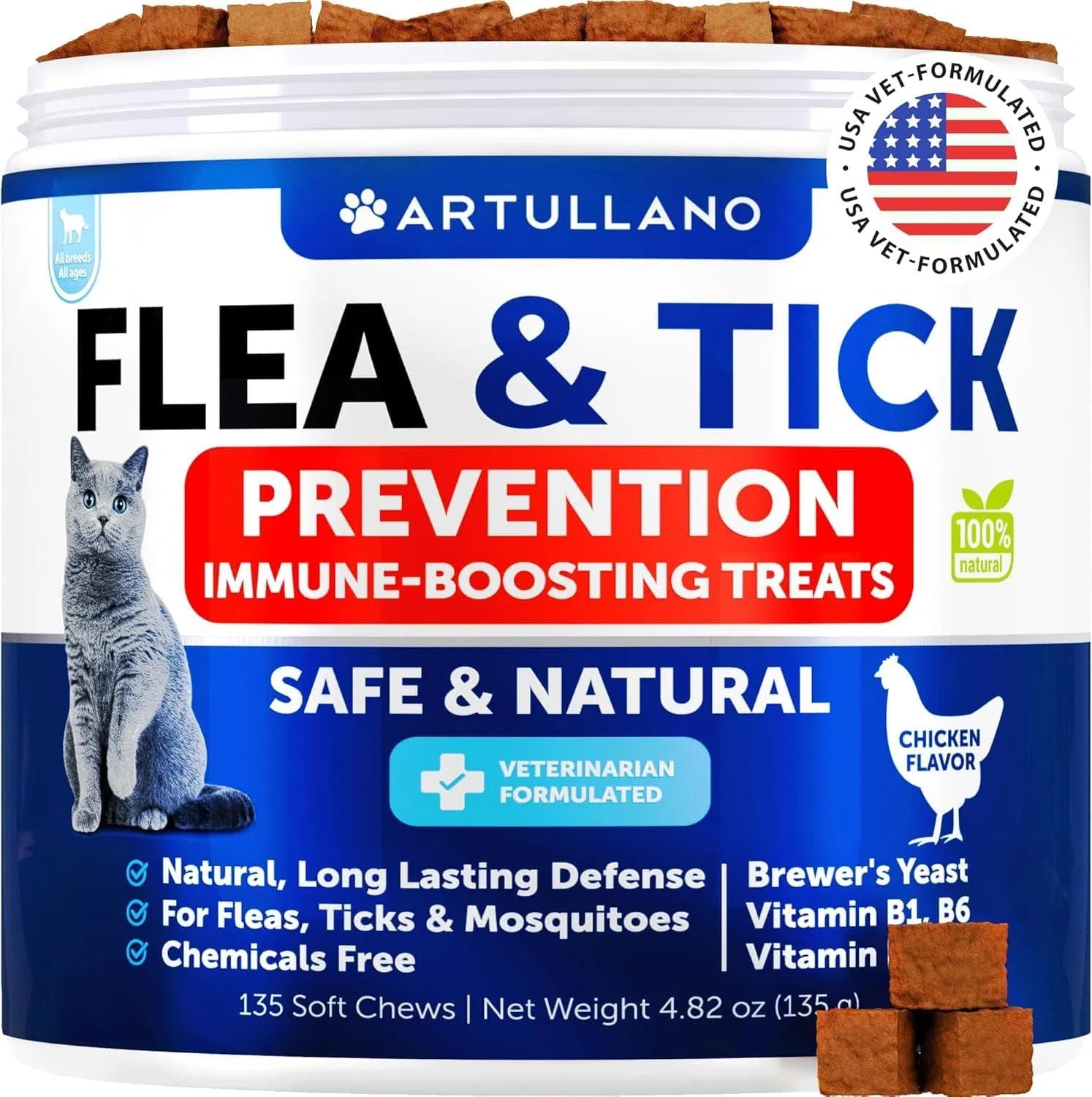 Flea Treatment For Cats Natural Flea And Tick Prevention Supplement For Cats Kittens Chewable Daily Oral Pills With Vitamins 135 Soft Chews Skin & Coat Dental Treats Digestion CANNOT Be Sold On Amazon Viral Finds Hub