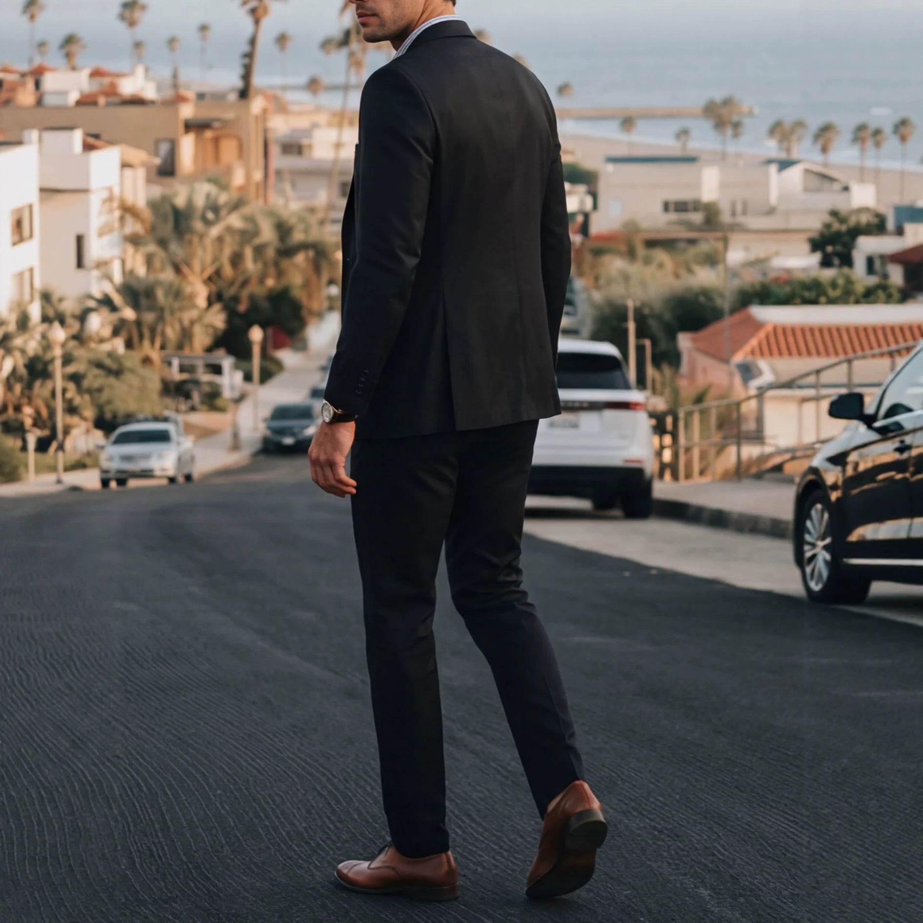 Mens Solid-Colored Suit Formal Gentlemans Suit Set Viral Finds Hub