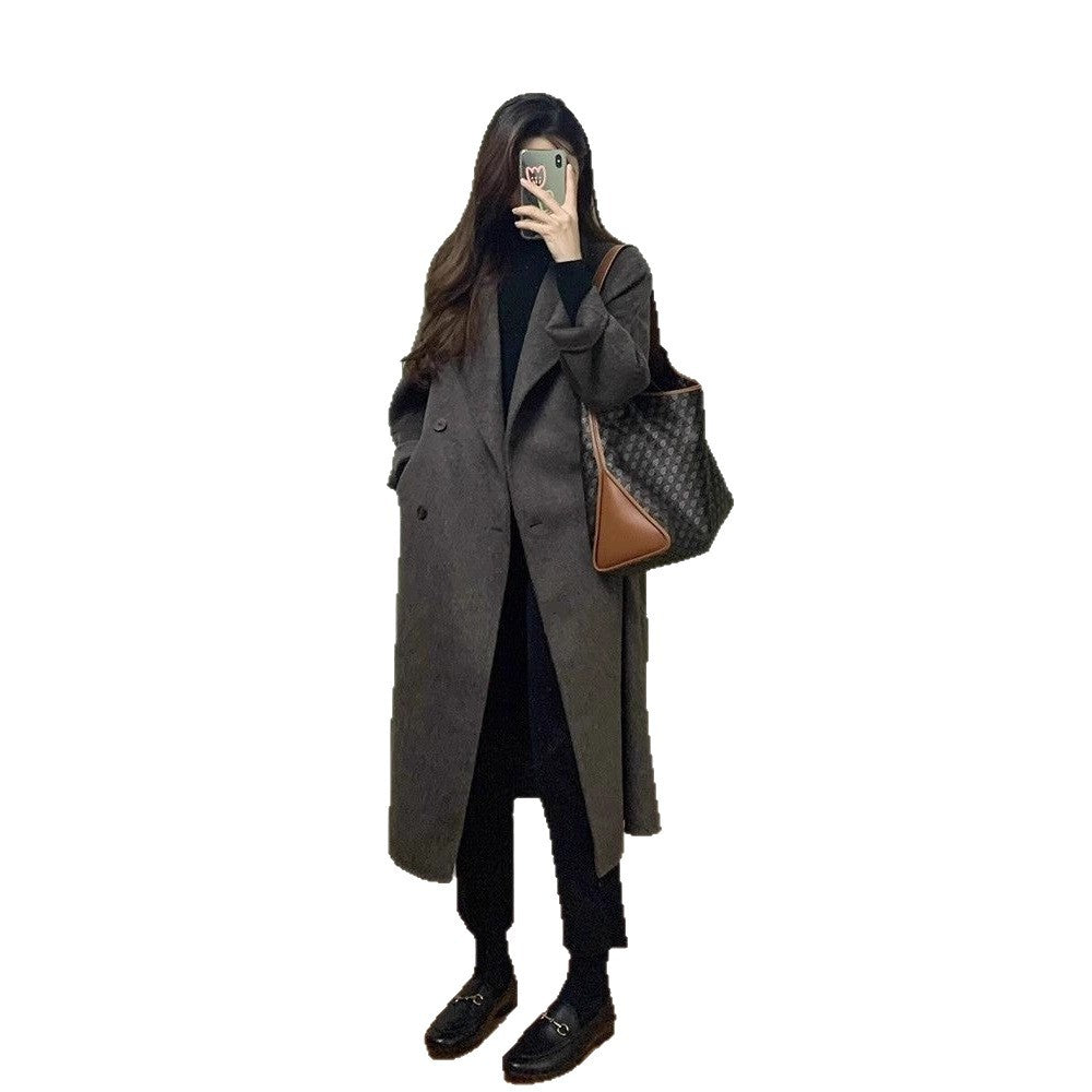 Women's Thickened Knee-length Mid-long Korean-style Wool Coat Viral Finds Hub