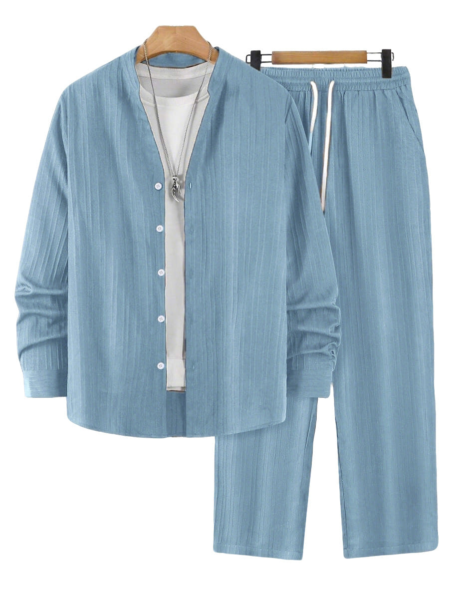 Solid-color Men's Casual Sport Two-piece Set Viral Finds Hub
