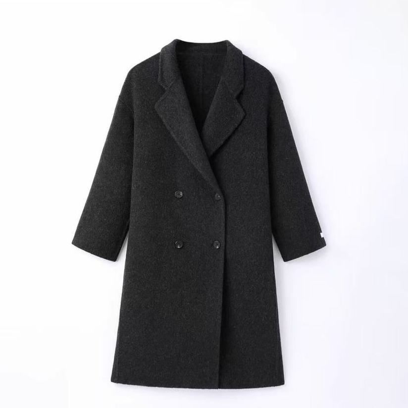 Long Cashmere Double-faced Wool Coat For Women Viral Finds Hub
