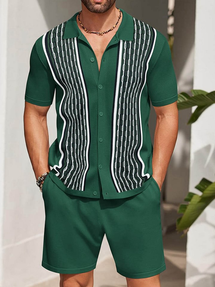Men's Casual Loose-Fitting Short-Sleeve Shirt Two-Piece Set Viral Finds Hub