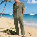 Men's Summer Loose Casual Hooded Short-Sleeve Shirt Set Viral Finds Hub
