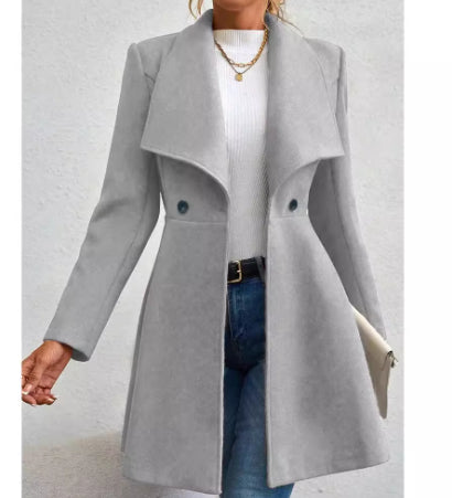Slim-fit Long Fashion Lapel Women's Wool Coat Viral Finds Hub
