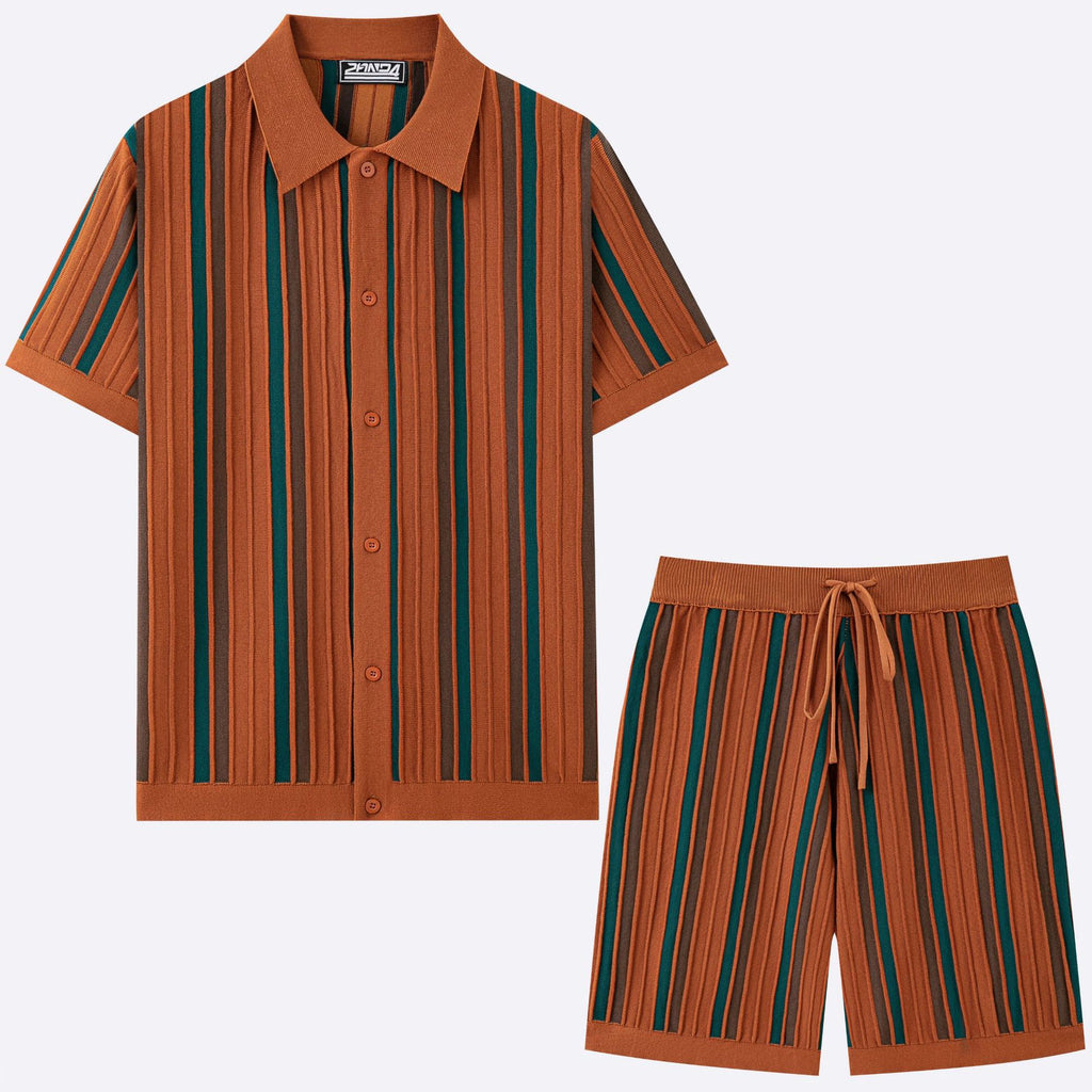 Men's Casual Short-Sleeve Knitted Two-Piece Set Viral Finds Hub