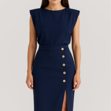 Women's Summer Split Dress With Buttons Casual Sleeveless Midi Dress Clothing Viral Finds Hub