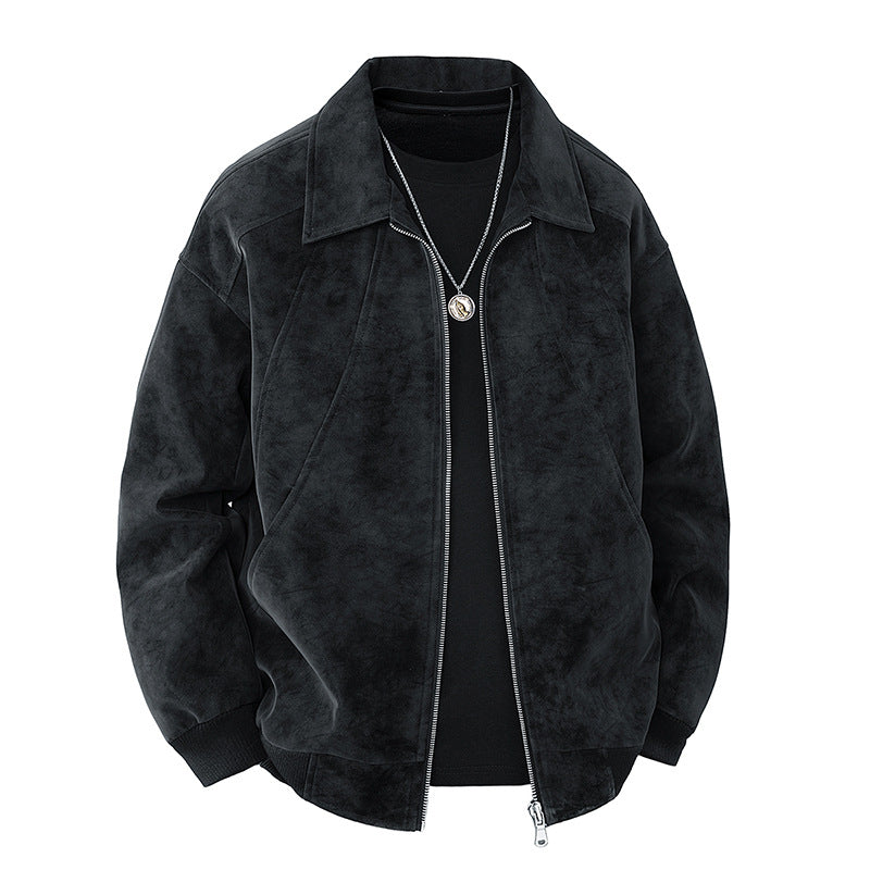 Trendy Lapel Collar Workwear Casual Suede Jacket Viral Finds Hub