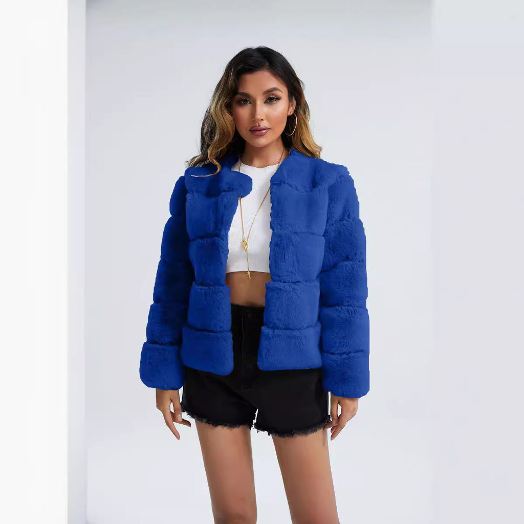 Women's Coat Fox Horizontal Stitching Artificial Fur Viral Finds Hub