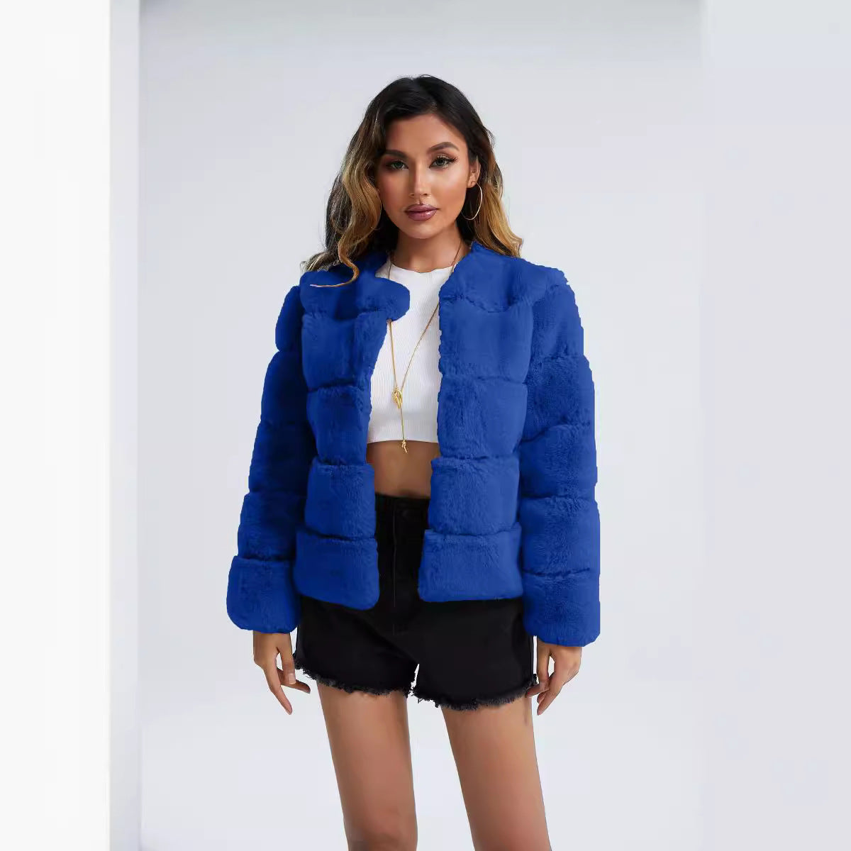 Women's Coat Fox Horizontal Stitching Artificial Fur Viral Finds Hub