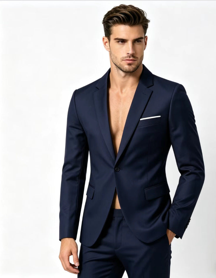 Springautumn Men's Fashionable Solid-color Slim-fit Suit Viral Finds Hub