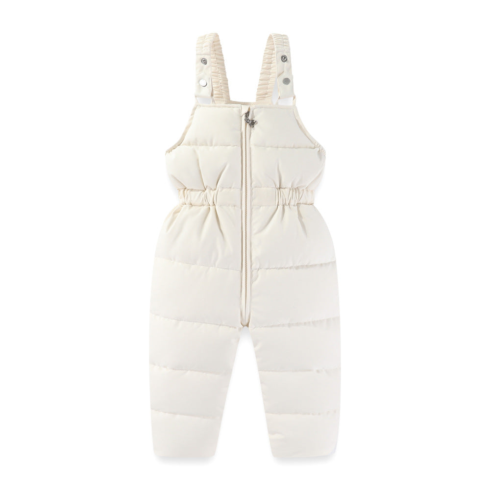 Windproof Waterproof Boys And Girls Big Fur Collar Ski Cotton-padded Overalls Suit Viral Finds Hub