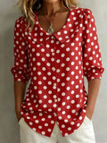 Retro Polka Dot Pattern Womens Shirt Viral Finds Hub