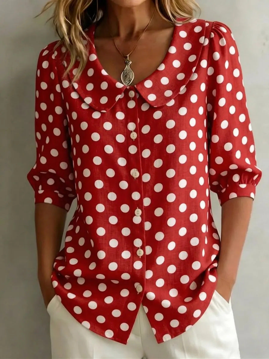 Retro Polka Dot Pattern Womens Shirt Viral Finds Hub