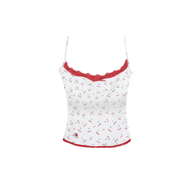 Polka Dot Cherry Lace Camisole Can Be Inner Wear Outer Wear Vest Top Viral Finds Hub