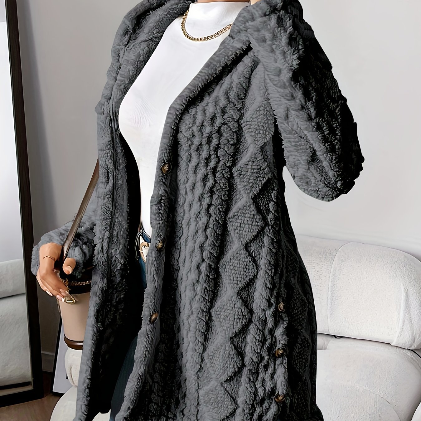 Women's Winter Long Hooded Cardigan Coat Viral Finds Hub