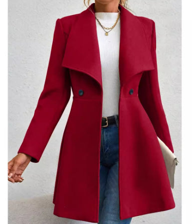 Slim-fit Long Fashion Lapel Women's Wool Coat Viral Finds Hub