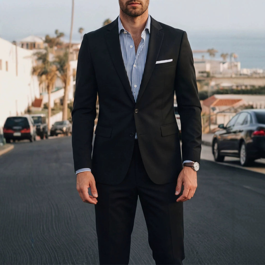 Mens Solid-Colored Suit Formal Gentlemans Suit Set Viral Finds Hub