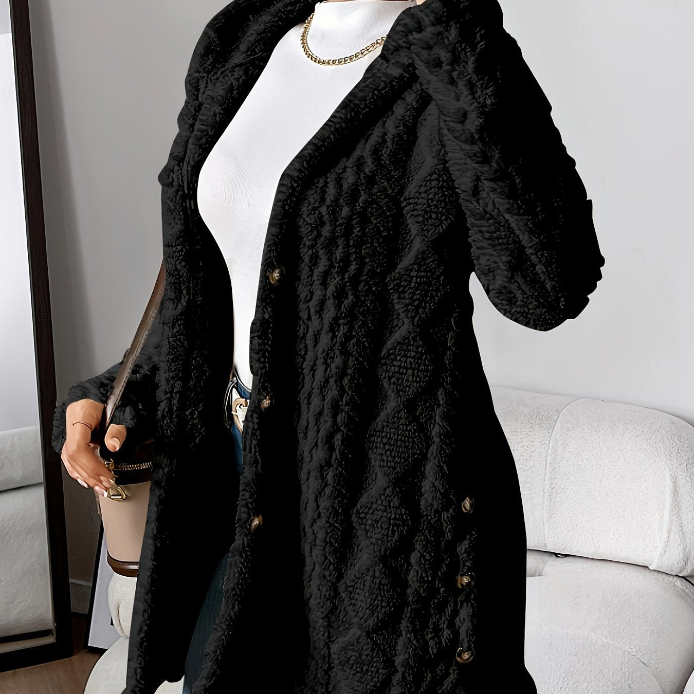Women's Winter Long Hooded Cardigan Coat Viral Finds Hub