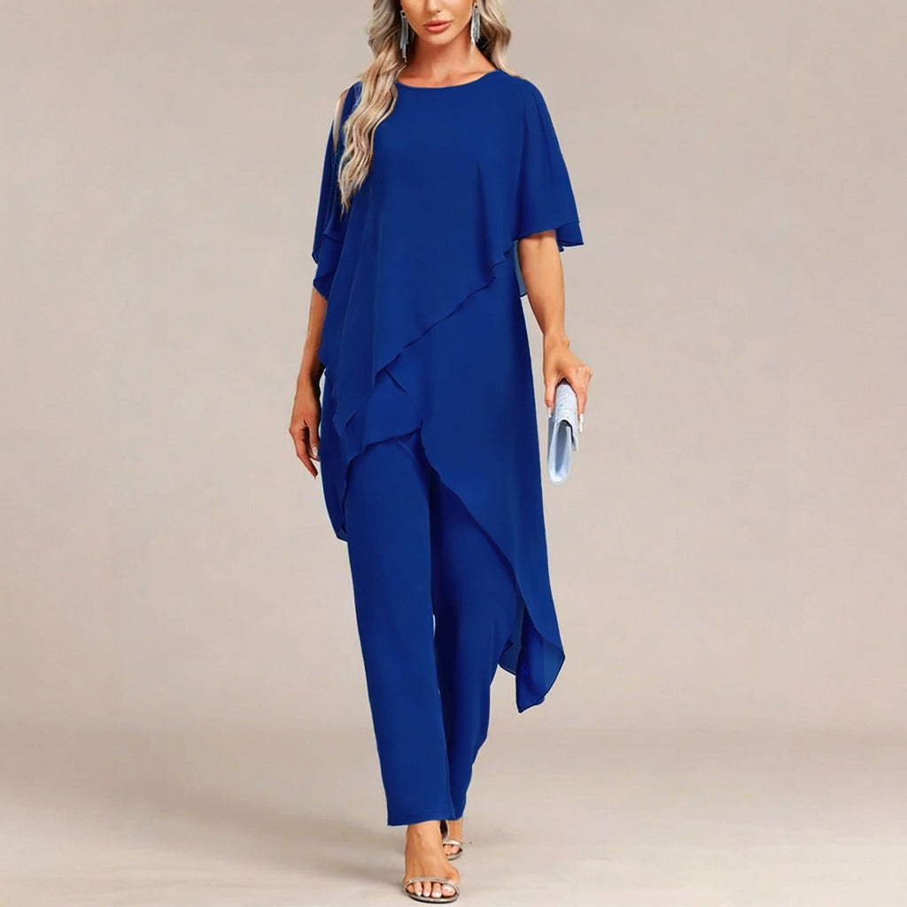 Women's Off-shoulder Irregular Top And Pants Two-piece Set Viral Finds Hub
