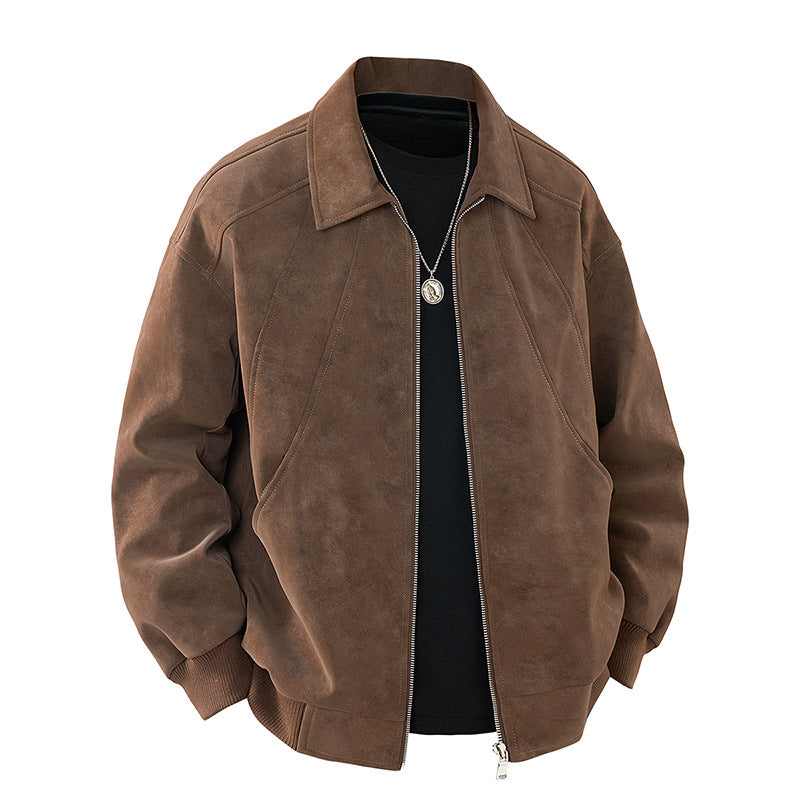Trendy Lapel Collar Workwear Casual Suede Jacket Viral Finds Hub