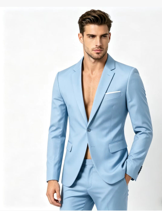 Springautumn Men's Fashionable Solid-color Slim-fit Suit Viral Finds Hub