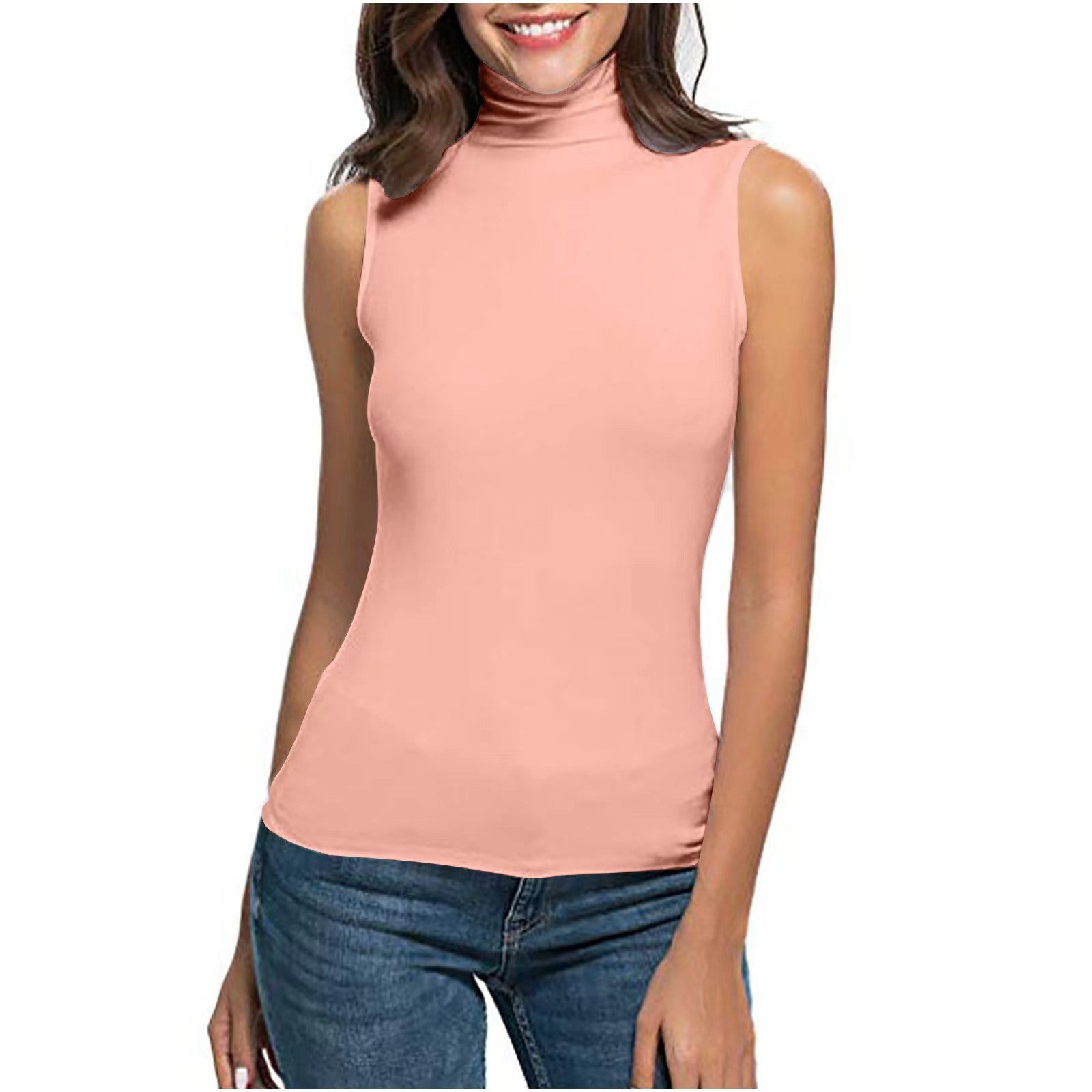 High-neck Slim-fit Sleeveless Casual Vest Viral Finds Hub