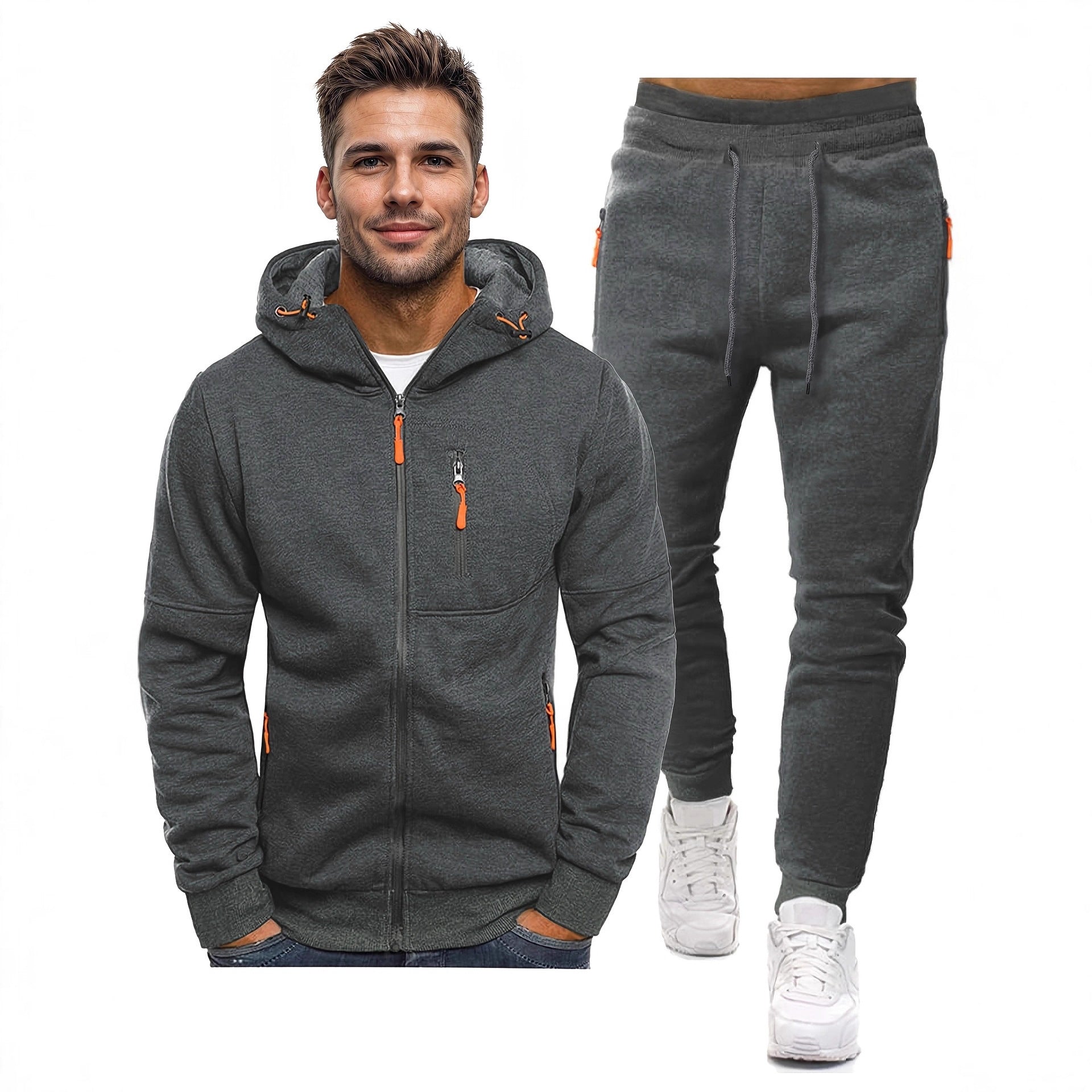 Zippered-pocket Hoodie And Pants Set Relaxed Fit Viral Finds Hub