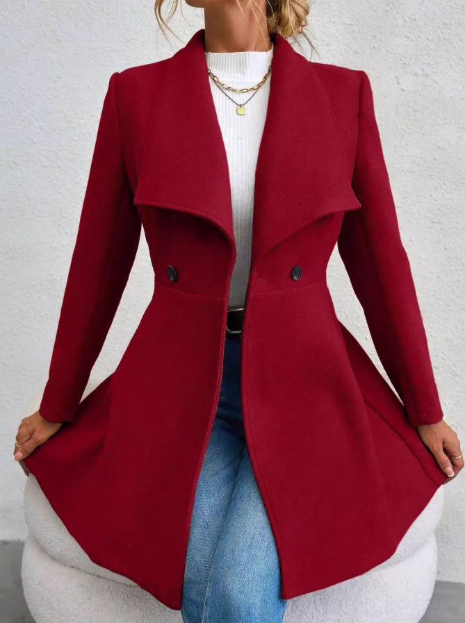 Slim-fit Long Fashion Lapel Women's Wool Coat Viral Finds Hub