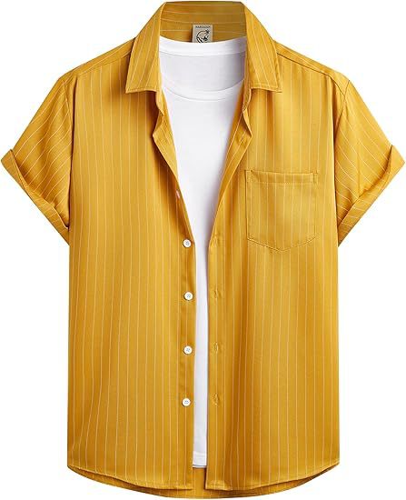 Striped And Solid-color Short-sleeve Shirt-cardigan Viral Finds Hub