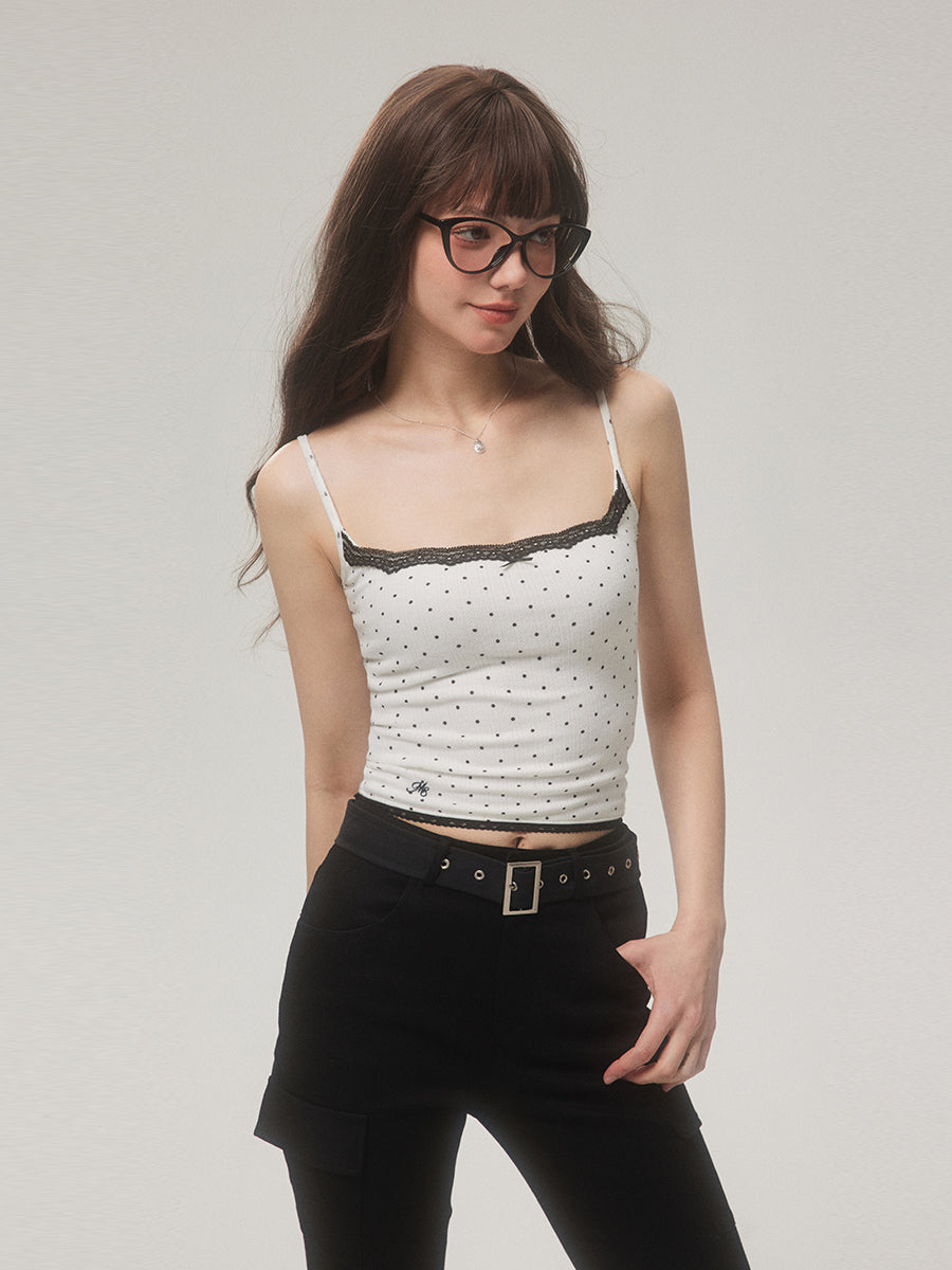 Polka Dot Cherry Lace Camisole Can Be Inner Wear Outer Wear Vest Top Viral Finds Hub