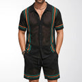 Men's Hollow-Out Short-Sleeve Knitted Sweater Set Viral Finds Hub
