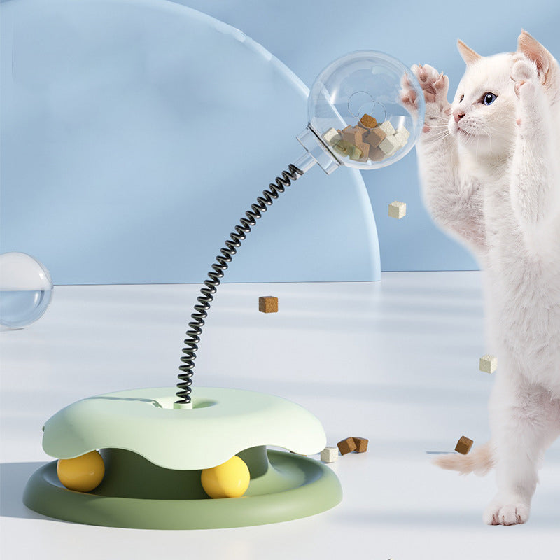 Cat Leakage Food 2 In 1 Toys Turntable Ball Toys Kitten Funny Cat Training Spring Ball Cat Supplies Pet Products Viral Finds Hub