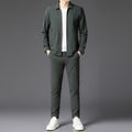 Autumn New Lapel Zip-up Cardigan Coat Jacket Trendy Trousers Mens Two-piece Set Viral Finds Hub