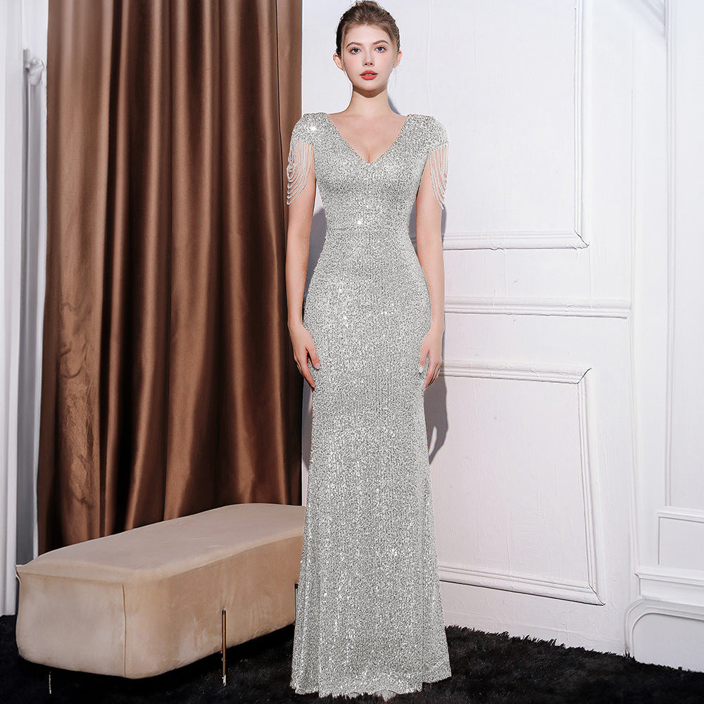 Sequined Slim Fit Slimming Long Dress Women Viral Finds Hub