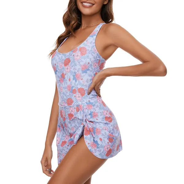 Printed Girls' Skirt Style One-piece Swimsuit Covers The Belly And Makes You Look Slim And Quick Drying Viral Finds Hub