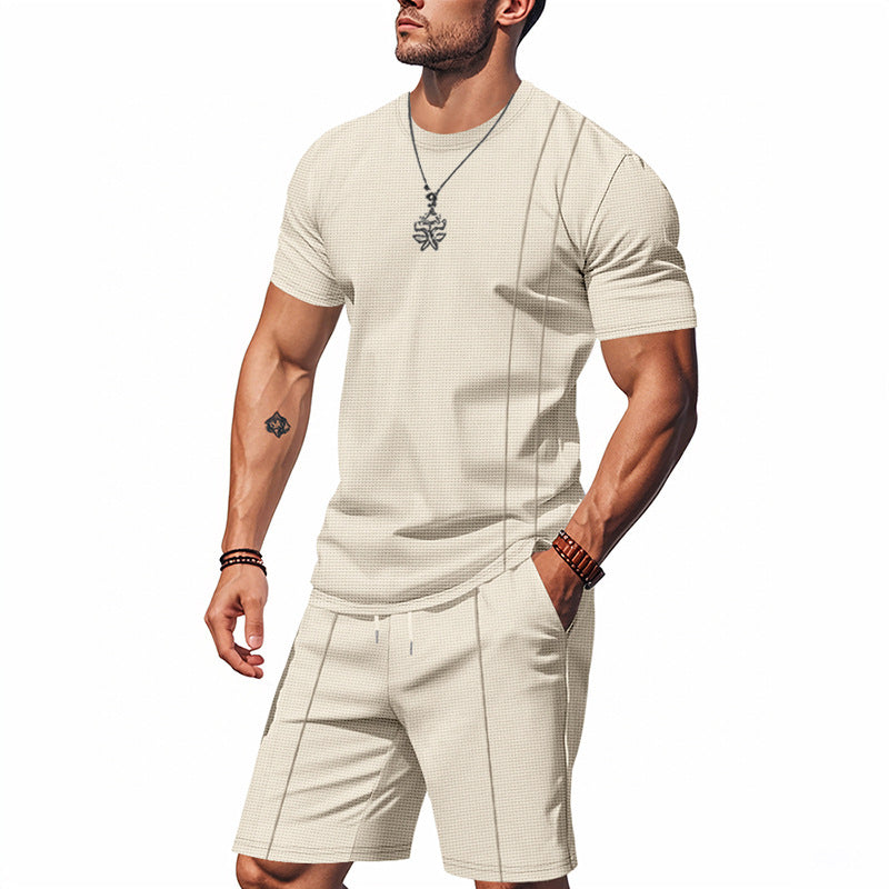 Men's Crew-Neck Short-Sleeve T-Shirt And Shorts Set Viral Finds Hub