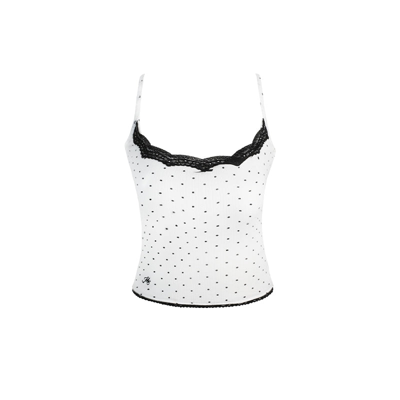 Polka Dot Cherry Lace Camisole Can Be Inner Wear Outer Wear Vest Top Viral Finds Hub