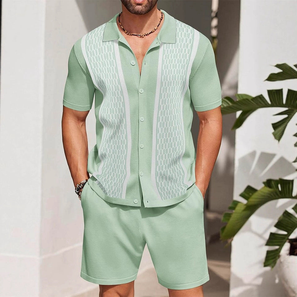 Men's Casual Loose-Fitting Short-Sleeve Shirt Two-Piece Set Viral Finds Hub