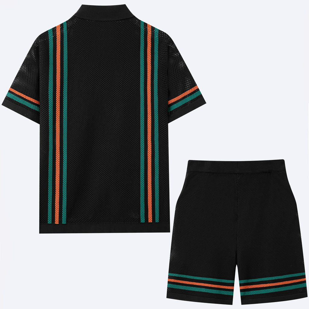 Men's Hollow-Out Short-Sleeve Knitted Sweater Set Viral Finds Hub