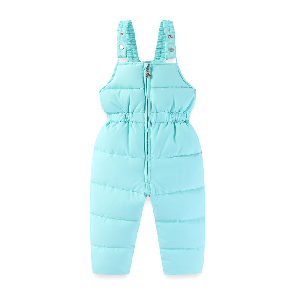 Windproof Waterproof Boys And Girls Big Fur Collar Ski Cotton-padded Overalls Suit Viral Finds Hub